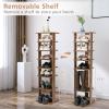imageGiantex 8Tier Vertical Shoe Rack Patented Corner Shoe Storage Organizer for 8 Pairs Freestanding Narrow Shoe Rack Morden SpaceSaving Shoe Tower for Entryway Living Room Bedroom White SingleRustic Brown