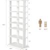 imageGiantex 8Tier Vertical Shoe Rack Patented Corner Shoe Storage Organizer for 8 Pairs Freestanding Narrow Shoe Rack Morden SpaceSaving Shoe Tower for Entryway Living Room Bedroom White SingleWhite