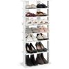 imageGiantex 8Tier Vertical Shoe Rack Patented Corner Shoe Storage Organizer for 8 Pairs Freestanding Narrow Shoe Rack Morden SpaceSaving Shoe Tower for Entryway Living Room Bedroom White SingleWhite