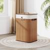 imageGiantex Bamboo Laundry Hamper with Lid 72L Large ampamp Tall Clothes Hamper with Removable Liner ampamp Handles Rectangular Laundry Basket for Small Spaces Laundry Room Bedroom NaturalBamboo