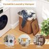 imageGiantex Bamboo Laundry Hamper with Lid 72L Large ampamp Tall Clothes Hamper with Removable Liner ampamp Handles Rectangular Laundry Basket for Small Spaces Laundry Room Bedroom NaturalBamboo