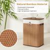 imageGiantex Bamboo Laundry Hamper with Lid 72L Large ampamp Tall Clothes Hamper with Removable Liner ampamp Handles Rectangular Laundry Basket for Small Spaces Laundry Room Bedroom NaturalBamboo