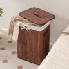 imageGiantex Bamboo Laundry Hamper with Lid 72L Large ampamp Tall Clothes Hamper with Removable Liner ampamp Handles Rectangular Laundry Basket for Small Spaces Laundry Room Bedroom NaturalBrown