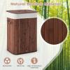 imageGiantex Bamboo Laundry Hamper with Lid 72L Large ampamp Tall Clothes Hamper with Removable Liner ampamp Handles Rectangular Laundry Basket for Small Spaces Laundry Room Bedroom NaturalBrown