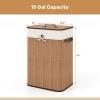 imageGiantex Bamboo Laundry Hamper with Lid 72L Large ampamp Tall Clothes Hamper with Removable Liner ampamp Handles Rectangular Laundry Basket for Small Spaces Laundry Room Bedroom NaturalBamboo