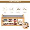 imageGiantex Bamboo Shoe Bench3Tier Entryway Bench with CushionMax Load 330 LBS Modern Stool Storage Shelf for Bedroom Living Room Hallway Natural and GreyNatural and Grey