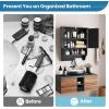 imageGiantex Bathroom Cabinet Wall Mounted  Hanging Medicine Cabinet with 2 Louvered Doors 3Position Adjustable Shelf Towel Bar Above Toilet Cabinet Over The Toilet Space Saver Cabinet BlackBlack