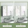 imageGiantex Bathroom Medicine Cabinet with Mirror  Extra Large Wall Mounted Cabinet with 3 Frameless Mirrored Doors 2 Storage Shelves 36 x 255 Recessed or Surface Mount Bathroom Cabinet
