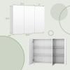imageGiantex Bathroom Medicine Cabinet with Mirror  Extra Large Wall Mounted Cabinet with 3 Frameless Mirrored Doors 2 Storage Shelves 36 x 255 Recessed or Surface Mount Bathroom Cabinet