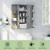 imageGiantex Bathroom Mirror Cabinet Wall Mounted Medicine Cabinet with Mirrored Door ampamp 4 Interior Shelves 6 Open Shelves Mounting Hardware SpaceSaving Storage Cabinet WhiteGrey