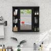 imageGiantex Bathroom Mirror Cabinet Wall Mounted Medicine Cabinet with Mirrored Door ampamp 4 Interior Shelves 6 Open Shelves Mounting Hardware SpaceSaving Storage Cabinet WhiteBlack