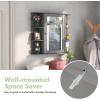 imageGiantex Bathroom Mirror Cabinet Wall Mounted Medicine Cabinet with Mirrored Door ampamp 4 Interior Shelves 6 Open Shelves Mounting Hardware SpaceSaving Storage Cabinet WhiteGrey