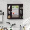 imageGiantex Bathroom Mirror Cabinet Wall Mounted Medicine Cabinet with Mirrored Door ampamp 4 Interior Shelves 6 Open Shelves Mounting Hardware SpaceSaving Storage Cabinet WhiteBrown