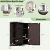 imageGiantex Bathroom Mirror Cabinet Wall Mounted Medicine Cabinet with Mirrored Door ampamp 4 Interior Shelves 6 Open Shelves Mounting Hardware SpaceSaving Storage Cabinet WhiteBrown