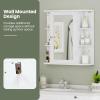 imageGiantex Bathroom Mirror Cabinet Wall Mounted Medicine Cabinet with Mirrored Door ampamp 4 Interior Shelves 6 Open Shelves Mounting Hardware SpaceSaving Storage Cabinet WhiteWhite