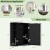 imageGiantex Bathroom Mirror Cabinet Wall Mounted Medicine Cabinet with Mirrored Door ampamp 4 Interior Shelves 6 Open Shelves Mounting Hardware SpaceSaving Storage Cabinet WhiteBlack