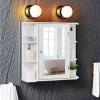 imageGiantex Bathroom Mirror Cabinet Wall Mounted Medicine Cabinet with Mirrored Door ampamp 4 Interior Shelves 6 Open Shelves Mounting Hardware SpaceSaving Storage Cabinet WhiteWhite