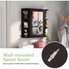 imageGiantex Bathroom Mirror Cabinet Wall Mounted Medicine Cabinet with Mirrored Door ampamp 4 Interior Shelves 6 Open Shelves Mounting Hardware SpaceSaving Storage Cabinet WhiteBrown
