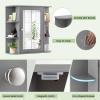 imageGiantex Bathroom Mirror Cabinet Wall Mounted Medicine Cabinet with Mirrored Door ampamp 4 Interior Shelves 6 Open Shelves Mounting Hardware SpaceSaving Storage Cabinet WhiteGrey
