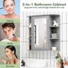 imageGiantex Bathroom Mirror Cabinet Wall Mounted Medicine Cabinet with Mirrored Door ampamp 4 Interior Shelves 6 Open Shelves Mounting Hardware SpaceSaving Storage Cabinet WhiteGrey