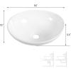 imageGiantex Bathroom Sink Vessel Sink 16x13 Inch Basin Porcelain with Anticlogging Pop Up Drain Countertop Bathroom Vanity Vessel Sink Oval Ceramic Sink Bowl Bathroom Vessel Sink White