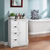 imageGiantex Bathroom Storage Cabinet with Drawers  4 Drawer Storage Organizer wCupboard Adjustable Shelf AntiToppling Device Entryway Storage Unit Console Table Bathroom Floor Cabinet GrayOff White