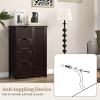 imageGiantex Bathroom Storage Cabinet with Drawers  4 Drawer Storage Organizer wCupboard Adjustable Shelf AntiToppling Device Entryway Storage Unit Console Table Bathroom Floor Cabinet GrayBrown