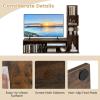 imageGiantex Book Shelf TV Stand for 50 Inch TV LShaped Entertainment Center with Storage ampamp 3 Tier Bookshelf Wood Television Stands Industrial TV Console Table for Living Room Bedroom Rustic Brown