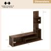 imageGiantex Book Shelf TV Stand for 50 Inch TV LShaped Entertainment Center with Storage ampamp 3 Tier Bookshelf Wood Television Stands Industrial TV Console Table for Living Room Bedroom Rustic Brown