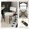 imageGiantex Boucle Dining Chairs Set of 2 Sherpa Upholstered Kitchen Chairs wCurved Backrest Padded Seat ampamp Metal Legs Modern Accent Armless Side Chairs for Dining Living Room RestaurantWhiteblack