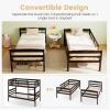imageGiantex Bunk Bed Twin Over Twin Solid Wood Detachable Bed Frame with High Guardrails ampamp Integrated Ladder Wooden Slatted Bunk Bed for Kids ampamp Teens No Box Spring Needed WhiteEspresso