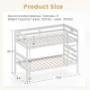 imageGiantex Bunk Bed Twin Over Twin Solid Wood Detachable Bed Frame with High Guardrails ampamp Integrated Ladder Wooden Slatted Bunk Bed for Kids ampamp Teens No Box Spring Needed WhiteWhite