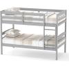 imageGiantex Bunk Bed Twin Over Twin Solid Wood Detachable Bed Frame with High Guardrails ampamp Integrated Ladder Wooden Slatted Bunk Bed for Kids ampamp Teens No Box Spring Needed WhiteGrey