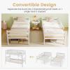 imageGiantex Bunk Bed Twin Over Twin Solid Wood Detachable Bed Frame with High Guardrails ampamp Integrated Ladder Wooden Slatted Bunk Bed for Kids ampamp Teens No Box Spring Needed WhiteWhite