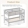 imageGiantex Bunk Bed Twin Over Twin Solid Wood Detachable Bed Frame with High Guardrails ampamp Integrated Ladder Wooden Slatted Bunk Bed for Kids ampamp Teens No Box Spring Needed WhiteGrey