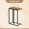 imageGiantex C Shaped End Table Small Side Table for Sofa Couch Table That Slide Under with Metal Frame Industrial TV Tray Tables for Small Spaces Living Room Bedroom Rustic BrownRustic Brown