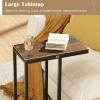 imageGiantex C Shaped End Table Small Side Table for Sofa Couch Table That Slide Under with Metal Frame Industrial TV Tray Tables for Small Spaces Living Room Bedroom Rustic BrownRustic Brown