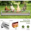 imageGiantex Chicken Feeding Trough 45quot Long  Heavy Duty Galvanized Steel Chicken Feeder with Crossbar Drainage Holes Large Capacity Poultry Feeder Trough for Duck Geese Turkey Pigeon Easy to Clean
