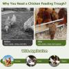 imageGiantex Chicken Feeding Trough 45quot Long  Heavy Duty Galvanized Steel Chicken Feeder with Crossbar Drainage Holes Large Capacity Poultry Feeder Trough for Duck Geese Turkey Pigeon Easy to Clean