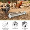 imageGiantex Chicken Feeding Trough 45quot Long  Heavy Duty Galvanized Steel Chicken Feeder with Crossbar Drainage Holes Large Capacity Poultry Feeder Trough for Duck Geese Turkey Pigeon Easy to Clean