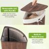 imageGiantex Corner Laundry Hamper with Lid 58 L Bamboo Laundry Basket with Removable Liner ampamp Handle Triangle Clothes Hamper for Small Spaces Bedroom Bathroom Laundry ampamp Living Room BrownBrown