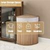 imageGiantex Corner Laundry Hamper with Lid Bamboo Laundry Basket with Removable Liner and Handle Clothes Basket for Cloth Organize Clothes Storage Bin for Bedroom Laundry Living Room Beige