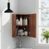 imageGiantex Corner Medicine Cabinet 235 Over The Toilet Storage Cabinet with Mirror Door Adjustable Shelf Clear Reflection SpaceSaving Mirrored Cabinet Bathroom Wall Cabinet for Entryway BrownBrown