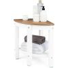 imageGiantex Corner Shower Stool Waterproof  HDPE Shower Bench Seat with Storage Shelf for Shaving Legs NonSlip Foot Pads Plastic Spa Bath Step Foot Rest for Bathroom Small Place WhiteWhite  Brown