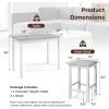 imageGiantex Dining Table Set for 2 Counter Height Dining Table Set with 2 Bar Stools Wood Legs Dinette Table Set Breakfast Nook Table Set SpaceSaving Kitchen Table Set WhiteGreyWhiteGrey
