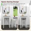 imageGiantex Dining Table Set for 2 Counter Height Dining Table Set with 2 Bar Stools Wood Legs Dinette Table Set Breakfast Nook Table Set SpaceSaving Kitchen Table Set WhiteGreyWhiteGrey