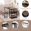 imageGiantex Dining Table Set for 4 3Piece 55quot L Kitchen Table Set w 2 Benches Breakfast Table w 5Bottle Wine Rack ampamp Glass Holder SpaceSaving Dinette Set for Dining Room Kitchen Apartment