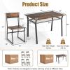 imageGiantex Dining Table Set for 4 47L x 28W Rectangular Kitchen Table w 4 Trapezoid Chairs Reinforced Metal Frame ampamp Storage Rack Industrial SpaceSaving Dinette Set for Kitchen Dining Room BrownRustic Brown