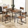 imageGiantex Dining Table Set for 4 47L x 28W Rectangular Kitchen Table w 4 Trapezoid Chairs Reinforced Metal Frame ampamp Storage Rack Industrial SpaceSaving Dinette Set for Kitchen Dining Room BrownRustic Brown