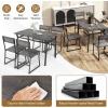 imageGiantex Dining Table Set for 4 47L x 28W Rectangular Kitchen Table w 4 Trapezoid Chairs Reinforced Metal Frame ampamp Storage Rack Industrial SpaceSaving Dinette Set for Kitchen Dining Room BrownGrey